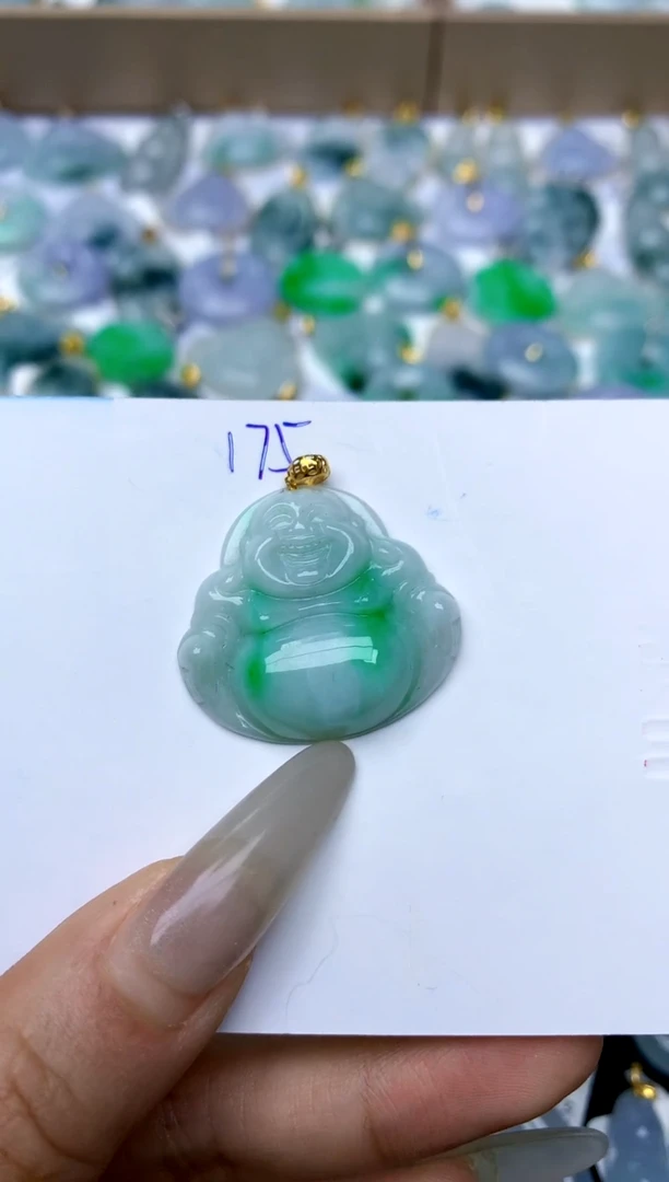 【闪购商品】翡翠颈饰18K金镶嵌天然A货翡翠