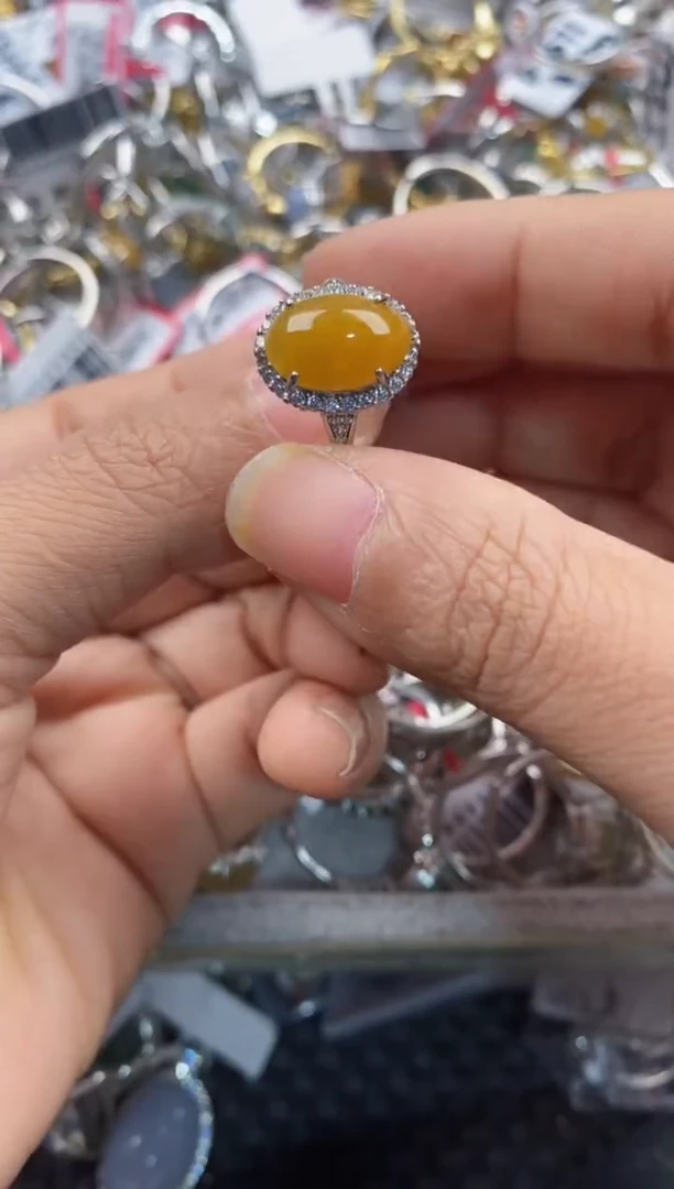 银S925镶嵌戒指翡翠222---8