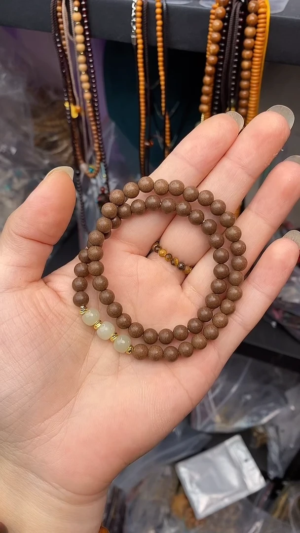 泥塑合香珠6mm双圈鹅梨