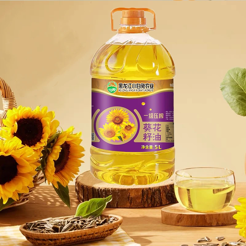 【5升大桶装】东北葵花籽油5L纯正物理压榨食用油葵花油营养炒菜油
