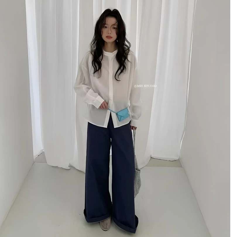 2025春款韩系宽松阔腿裤