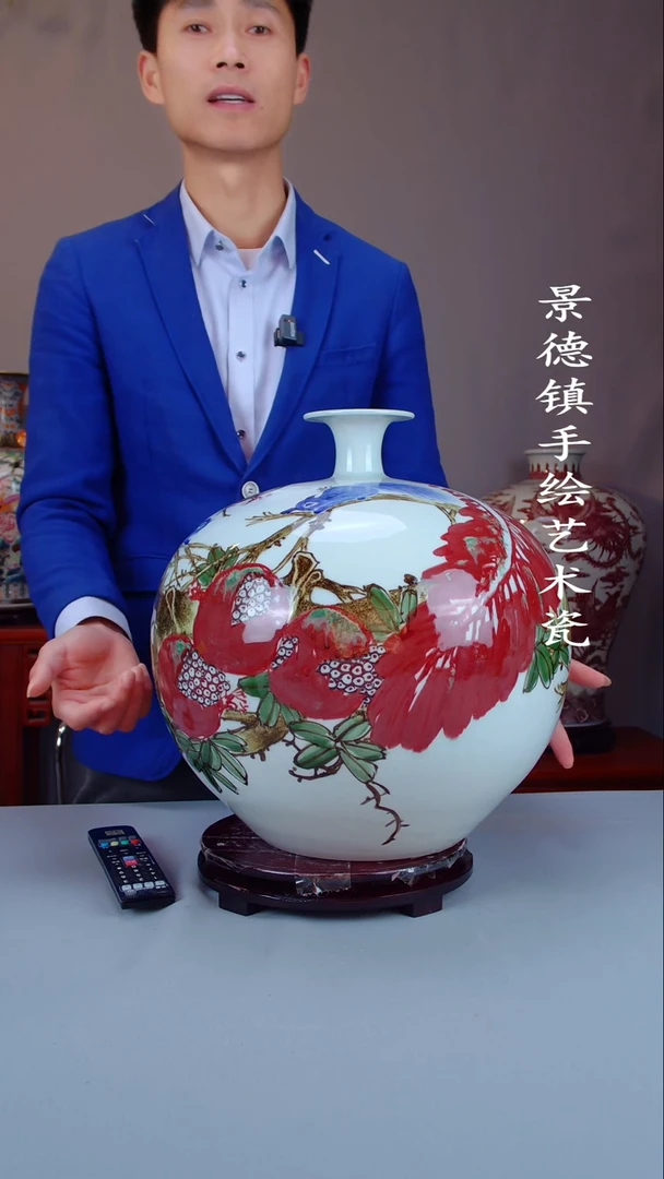瓶陶景德镇手工手绘陶瓷摆件23