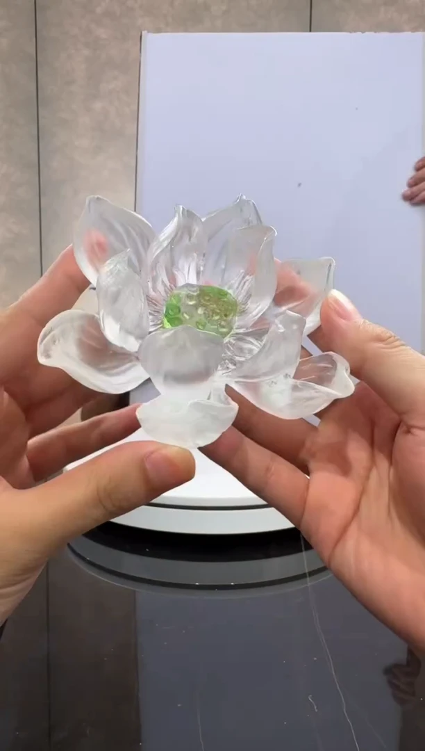 摆件夏荷香插艺术琉璃摆件