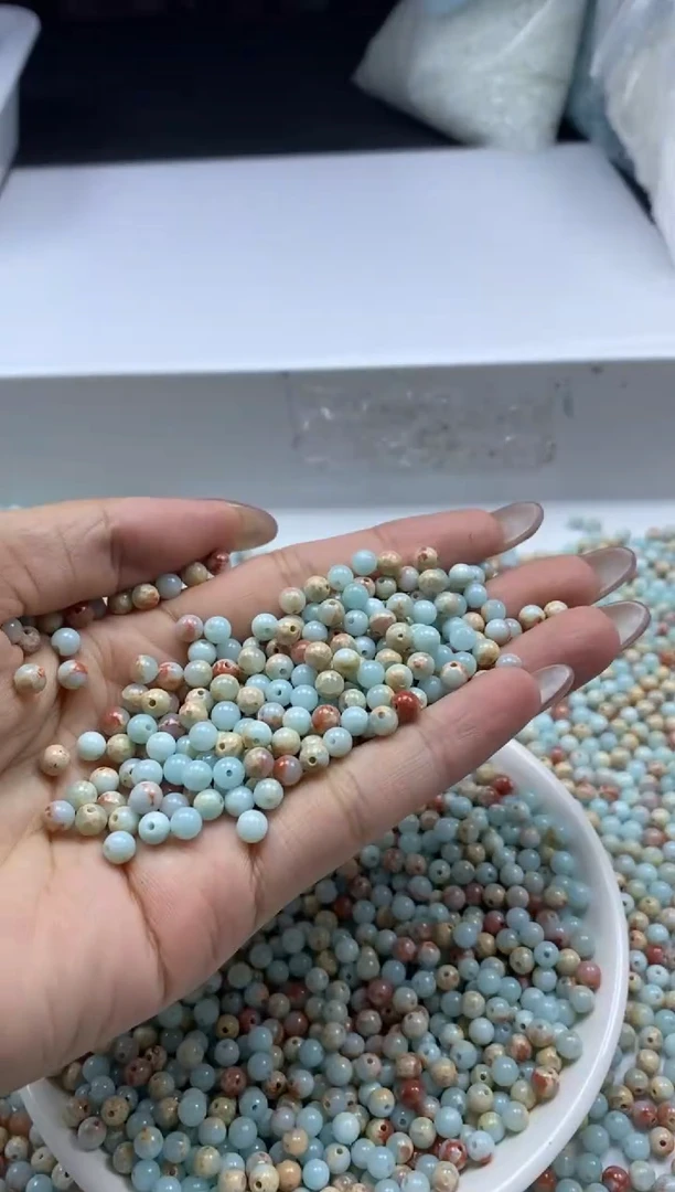 玛瑙/玉髓颈饰未镶嵌w631寿山石4mm*108颗