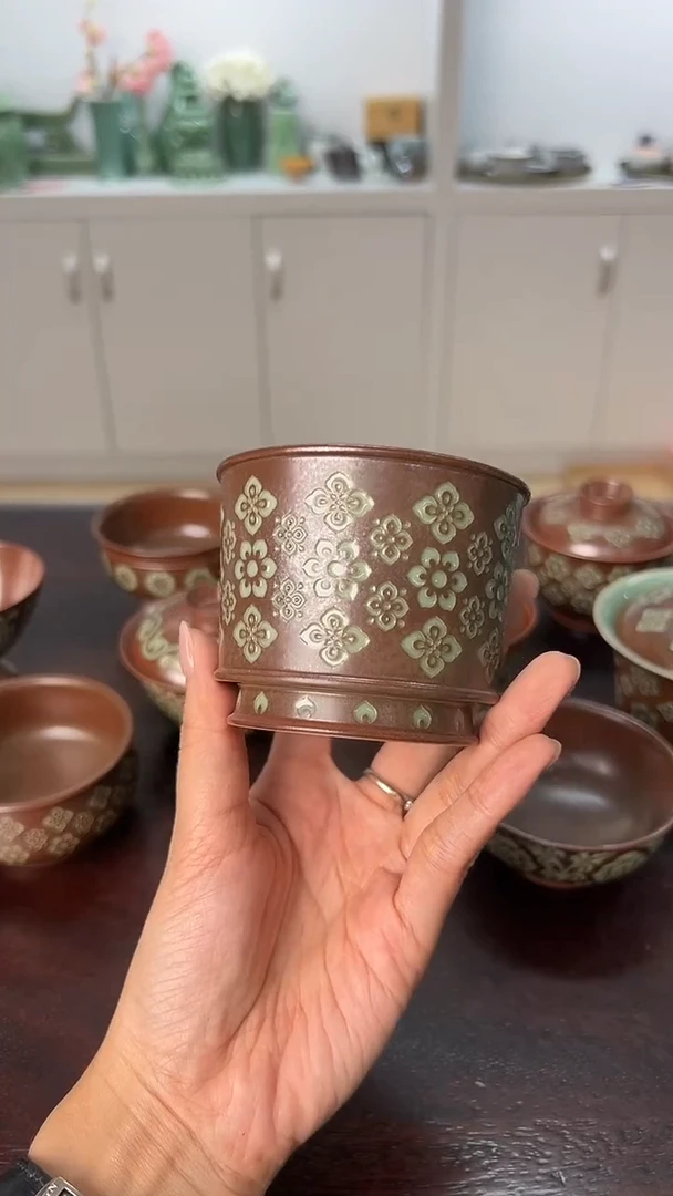 龙泉云间青瓷小米茶器