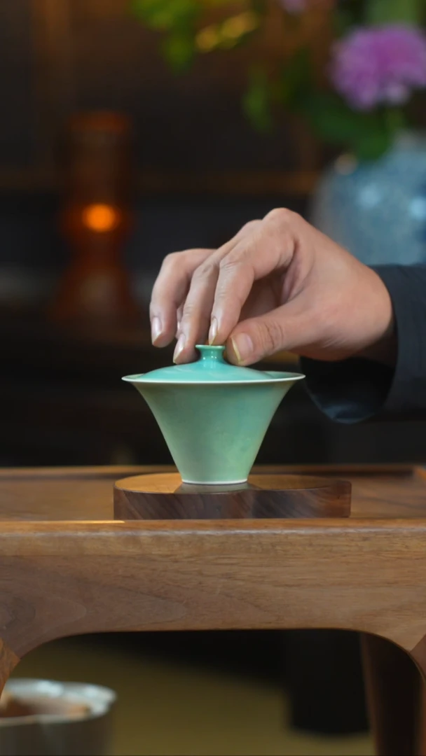 茶具二才一人饮盖碗