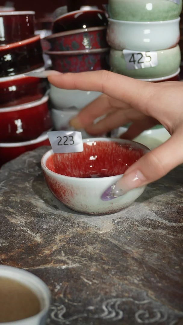 摆件陶精品窑变钧瓷茶器