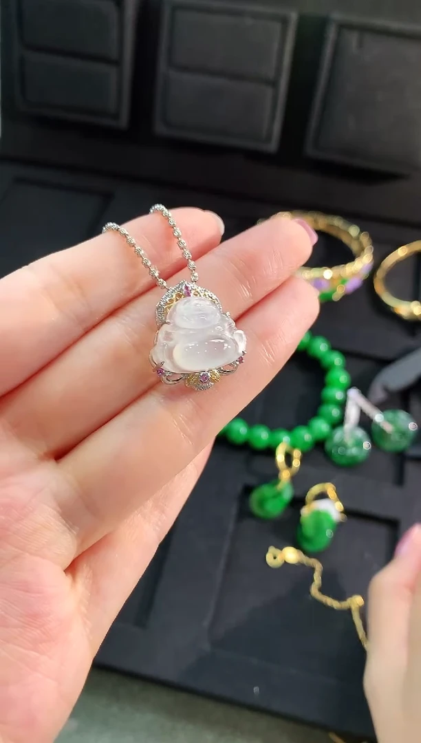 【闪购商品】翡翠吊坠(不含链)18K金镶嵌吊坠