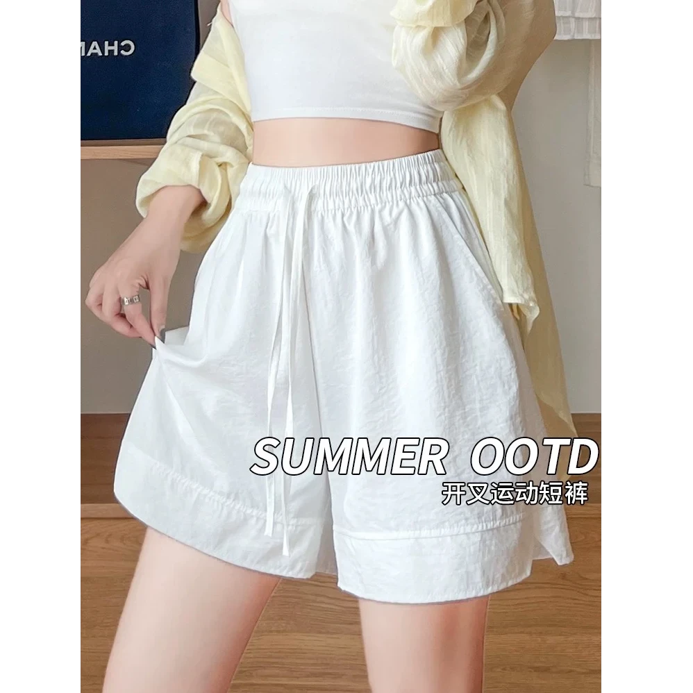 山本阔腿短裤女夏季2025新款薄款外穿大码休闲宽松运动速干五分裤