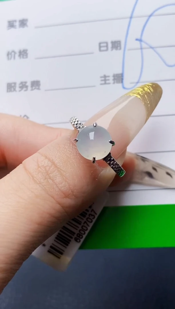 银S925镶嵌戒指翡翠2219