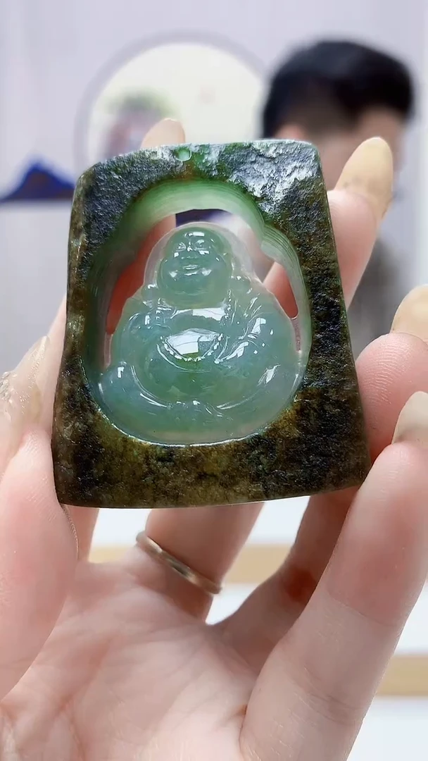 未镶嵌定制翡翠4917DD-毛货挂件23