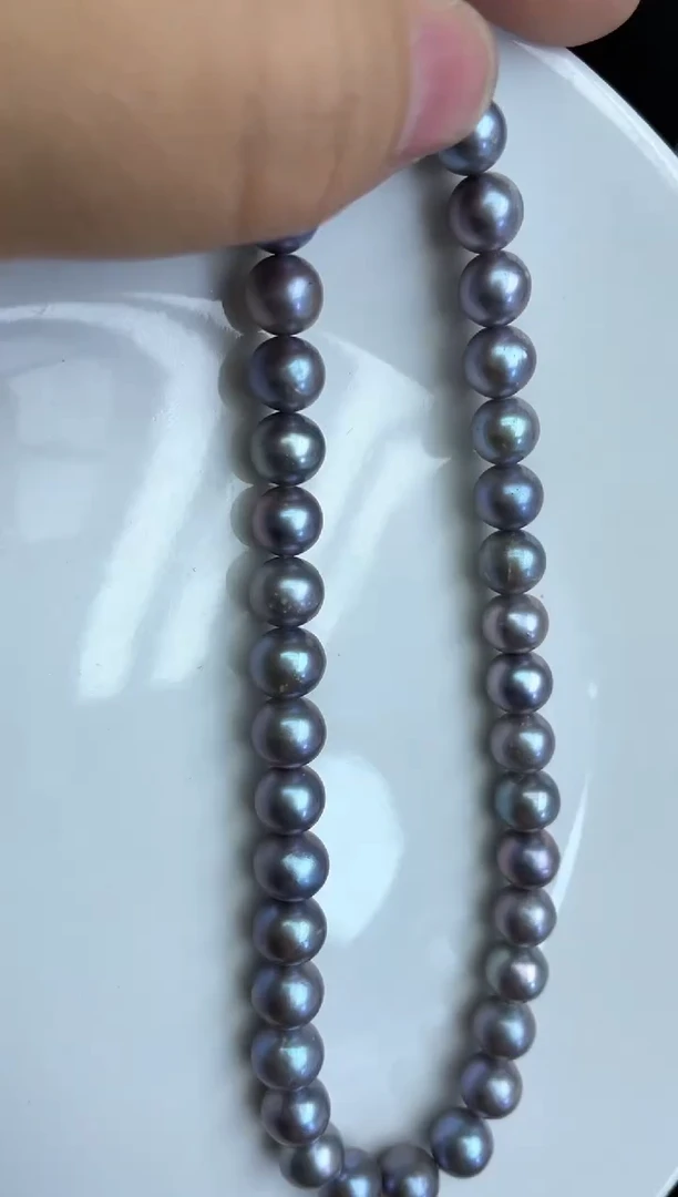 8mm  蓝玫瑰项链