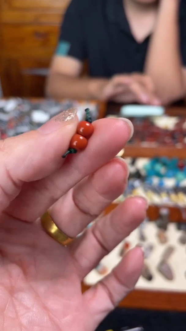 南红玛瑙未镶嵌颈饰1老型对珠