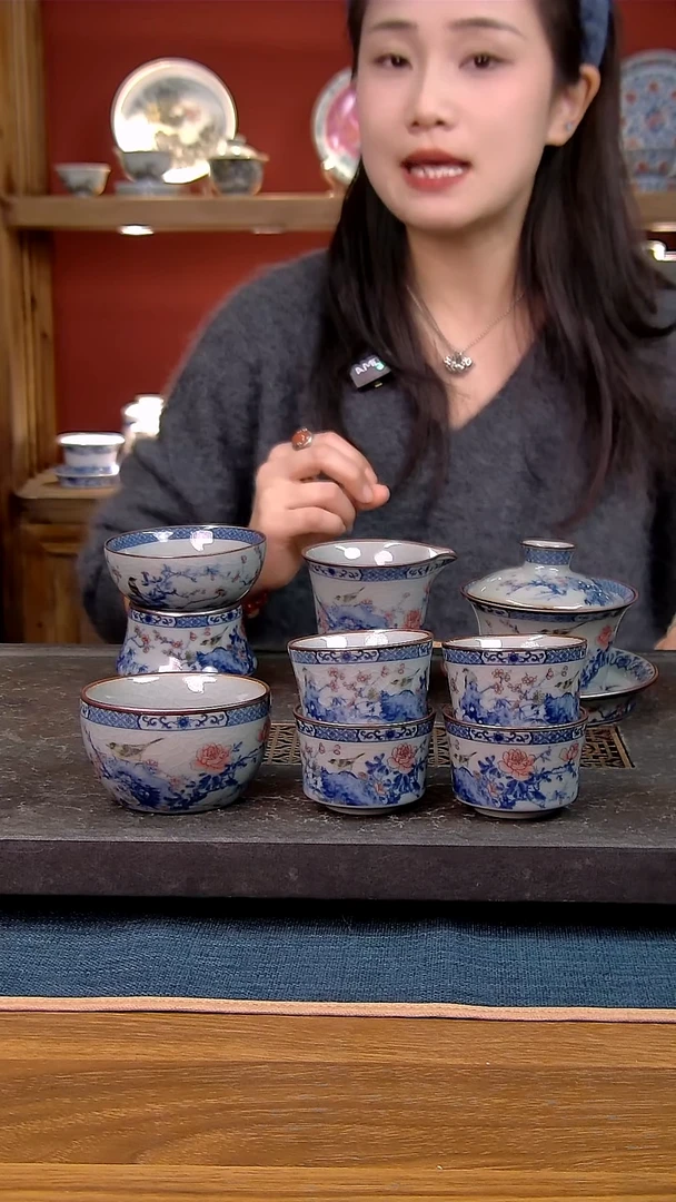 简装家用款8件套 老陶泥开片纹陶瓷茶具