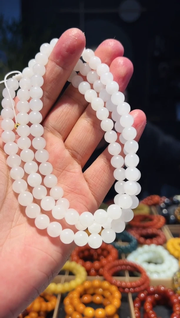 手串未镶嵌和田玉8+108精圆