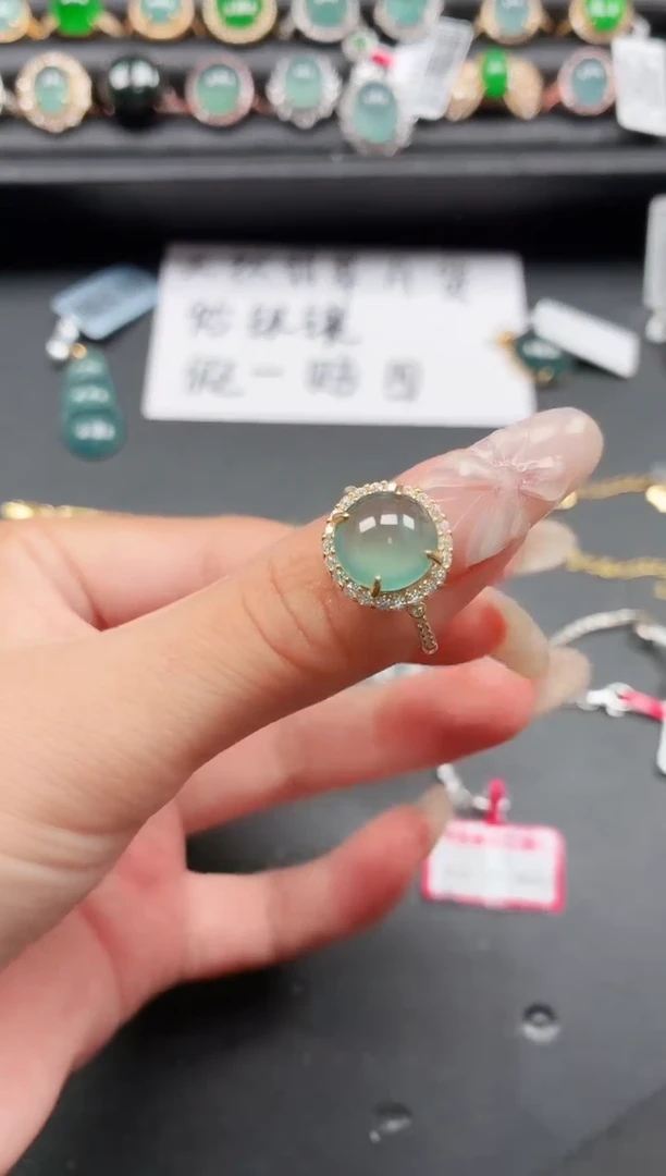 翡翠戒指银S925镶嵌1111111