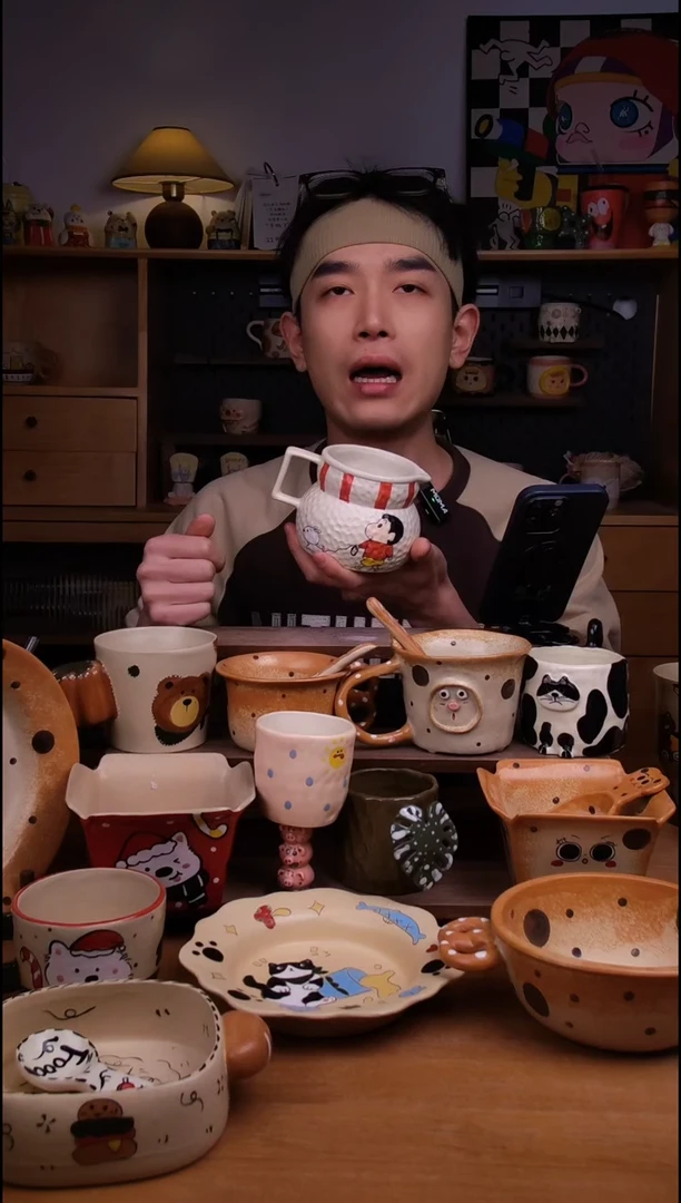 杯子陶景德镇可爱设计师款陶瓷