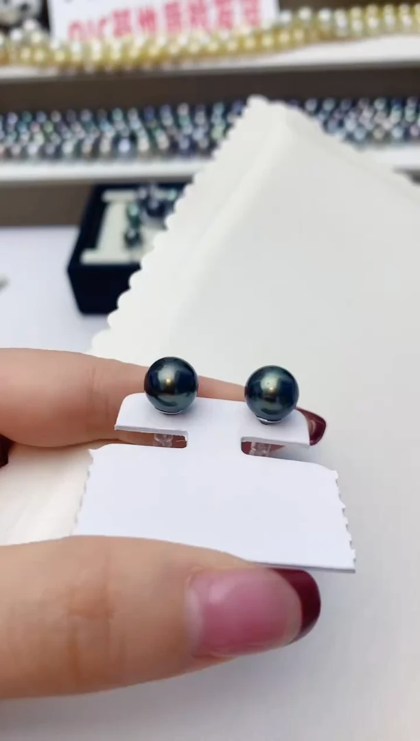 银S925镶嵌耳饰海水珍珠A58