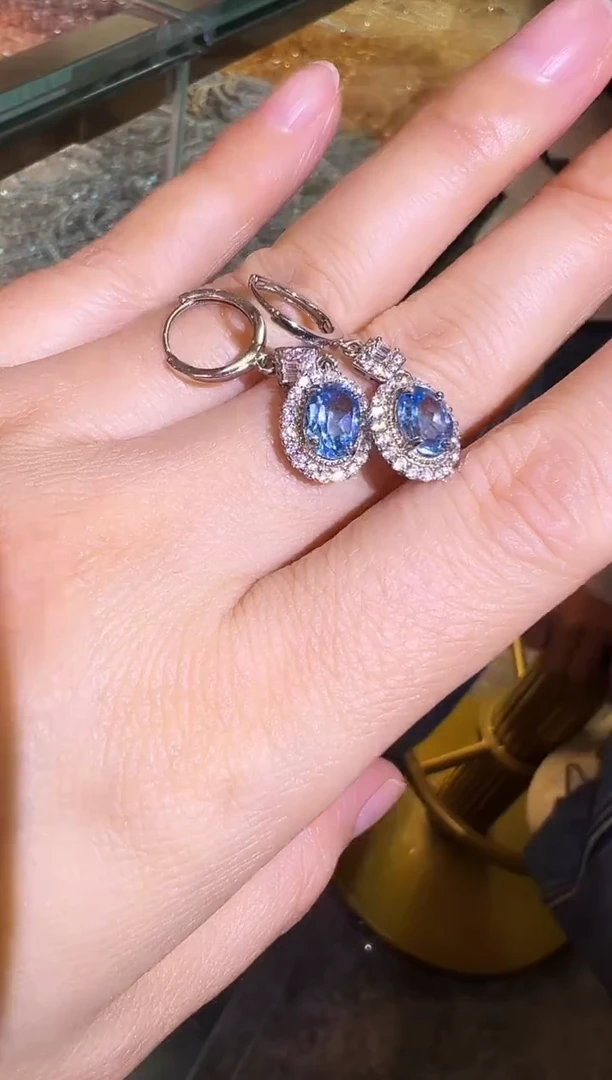 银S925镶嵌托帕石耳饰1209m003多样性发其一