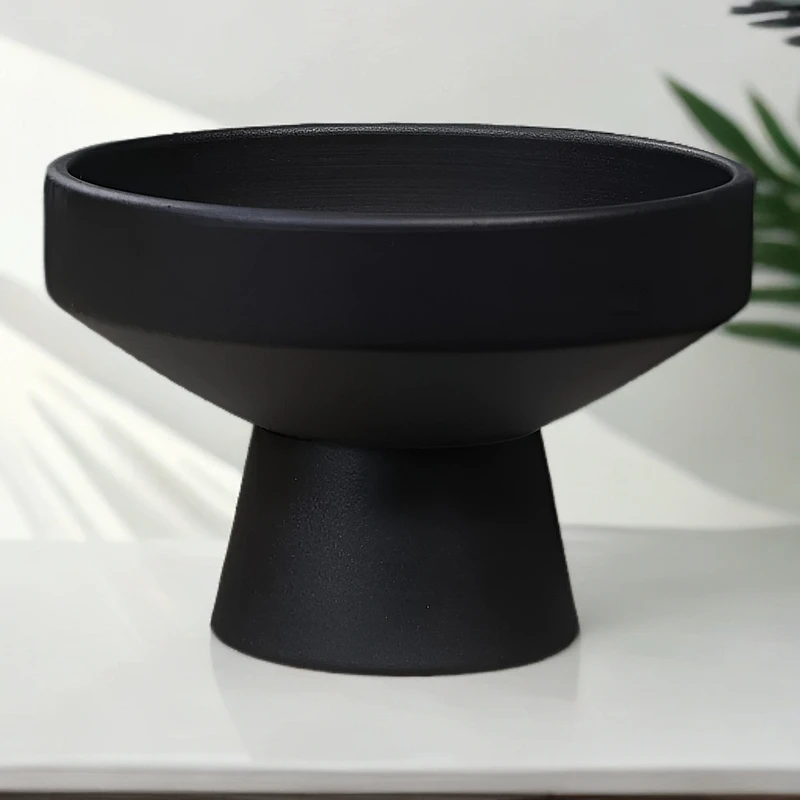 轻奢水培苔藓球托盘花盆陶瓷盆亚光桌面摆件米竹菖蒲干果盆