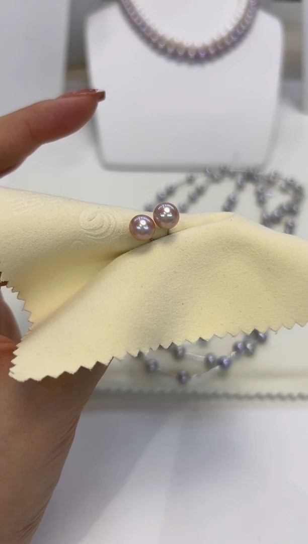 银S925镶嵌淡水珍珠耳饰耳钉