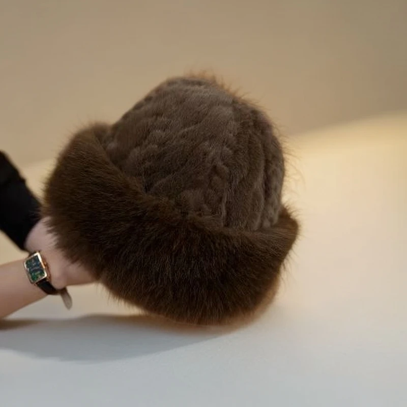 2025新款洋气毛茸茸女士帽子冬季百搭加厚防寒保暖ZF002-香茅