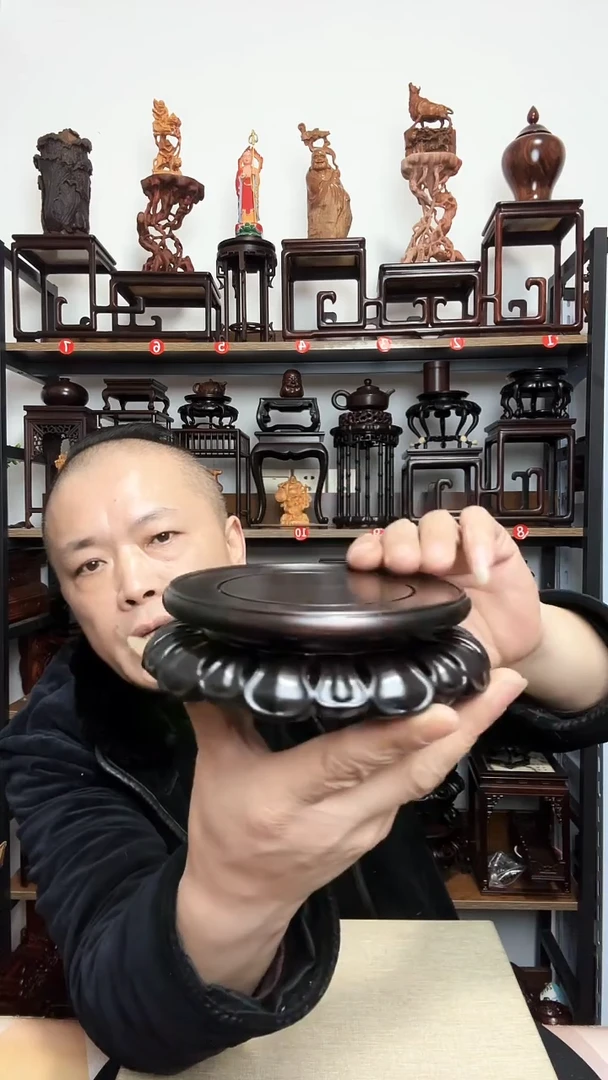 紫砂底座木内径12高3.5