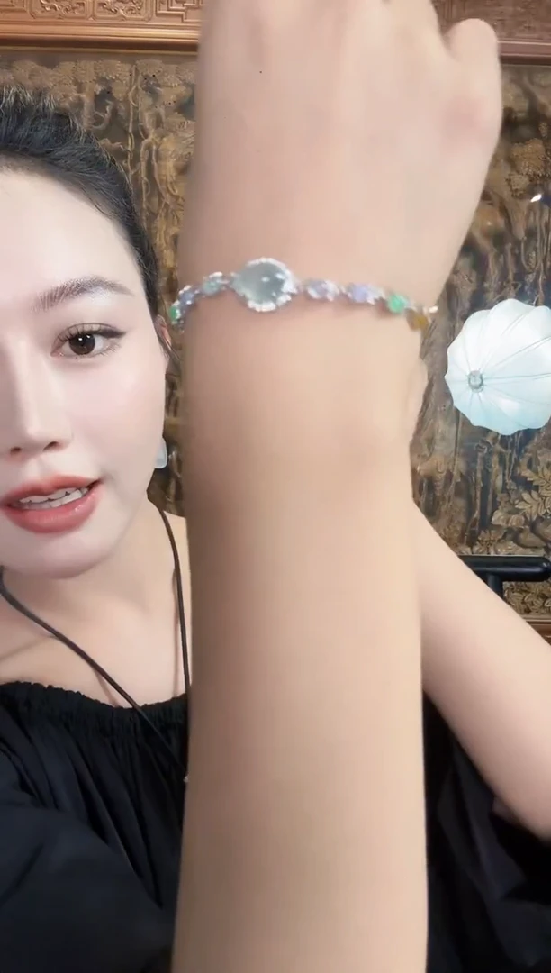 银S925镶嵌手链翡翠手链