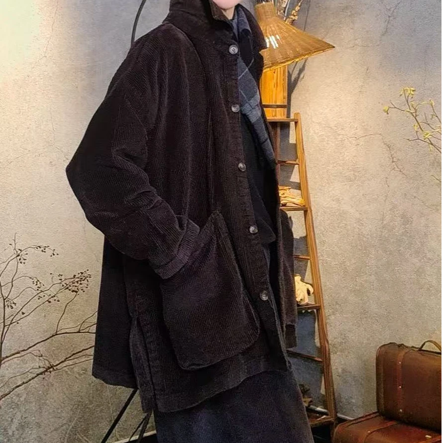 百搭休闲条绒外套宽松潮流秋冬季