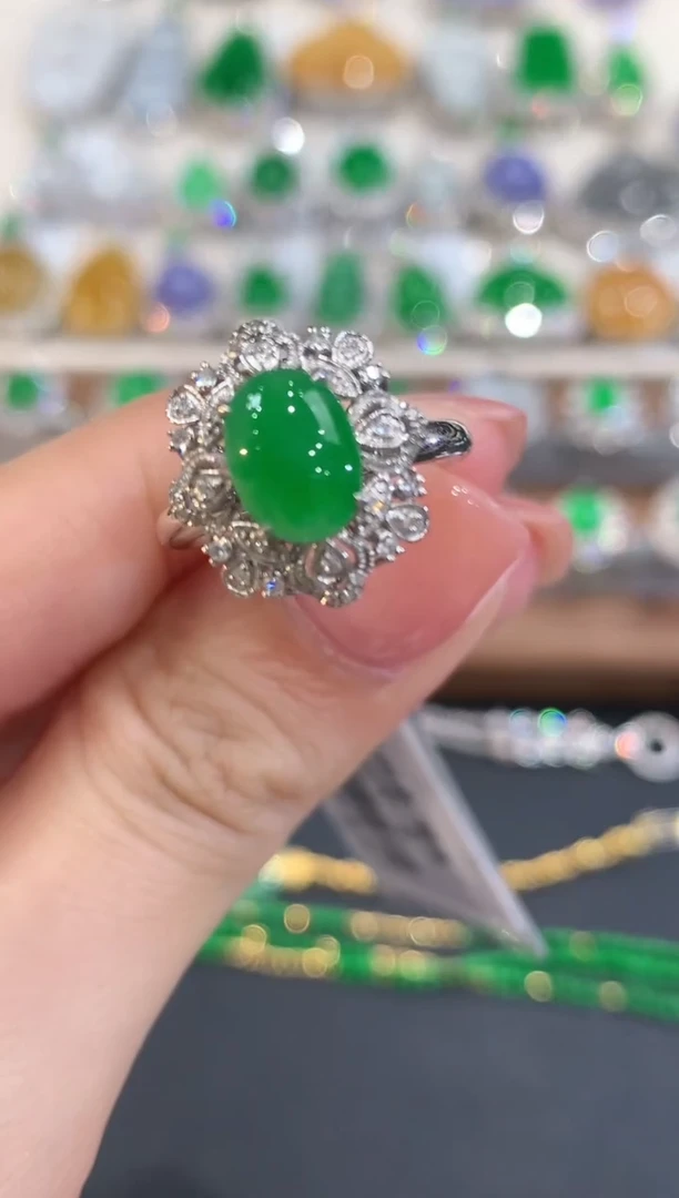 18K金镶嵌戒指翡翠a36多样性一件发货