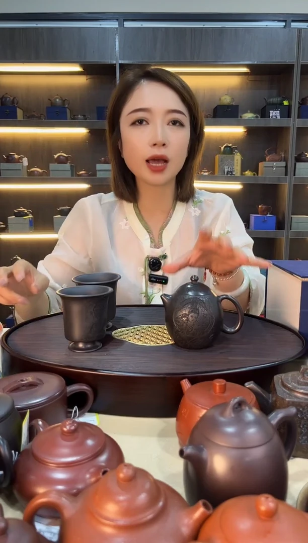 茶壶紫砂国色天香龙蛋一壶两杯套组 石黄 赵晖