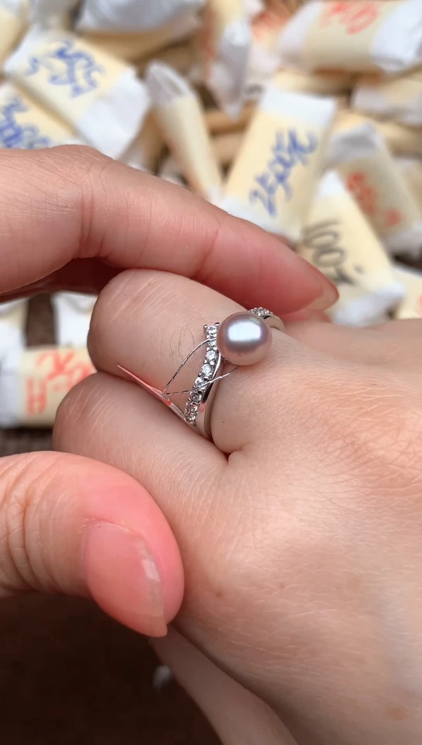 银S925镶嵌戒指淡水珍珠福利