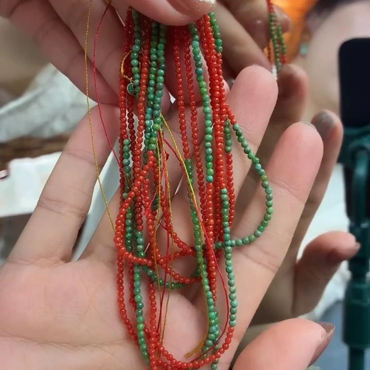 红珊瑚绿松设计款长链