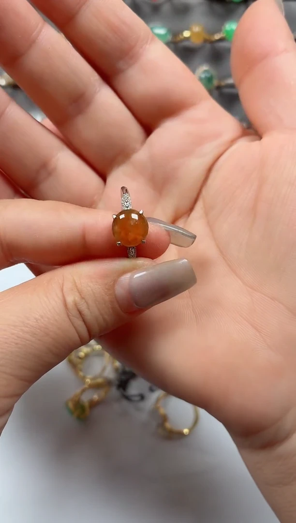 银S925镶嵌戒指翡翠.