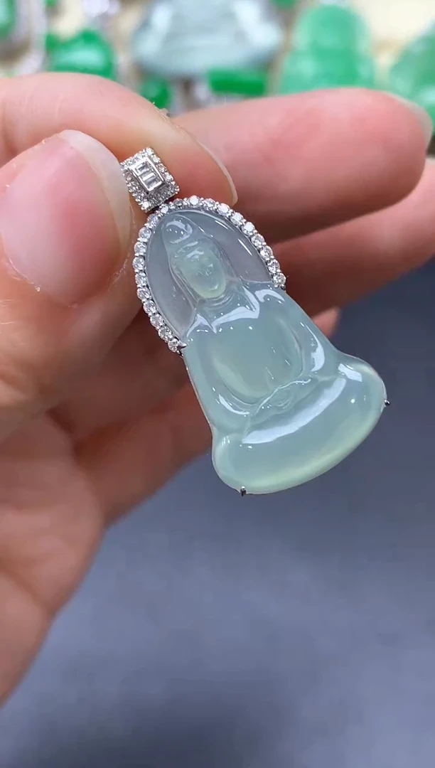 颈饰18K金镶嵌翡翠蒸**上407-中国好珍宝