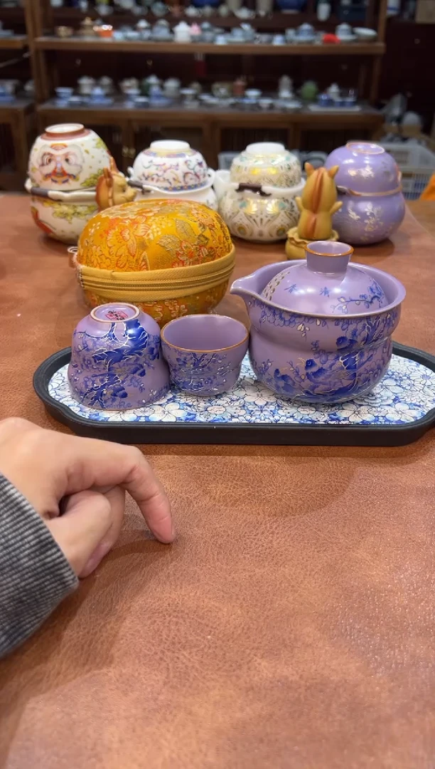 真的很便宜会开片的旅行茶具