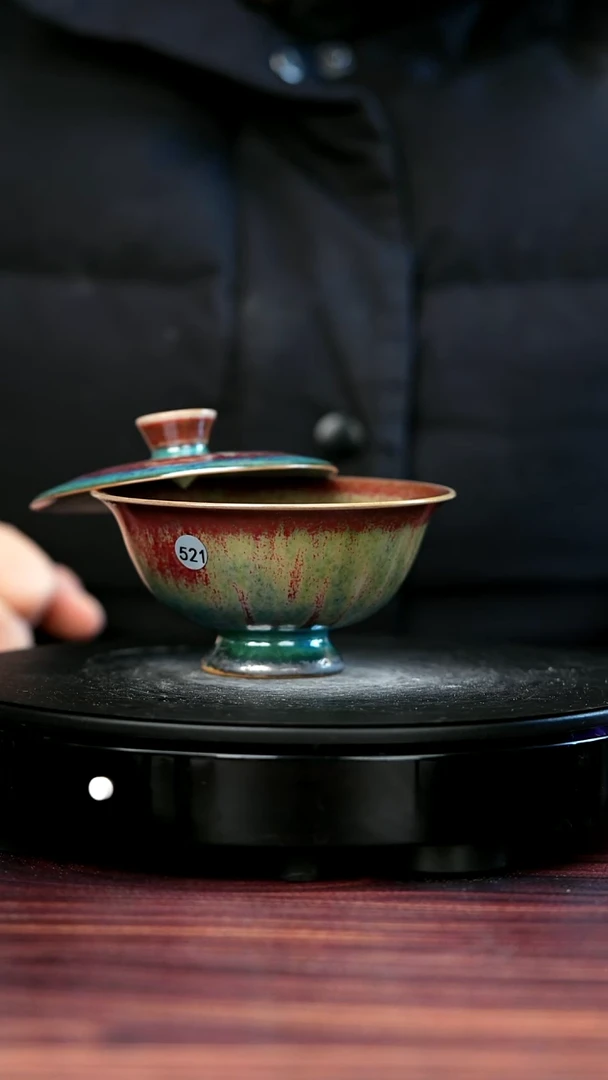 杯子瓷521#李盼龙一级品原矿钧瓷盖碗