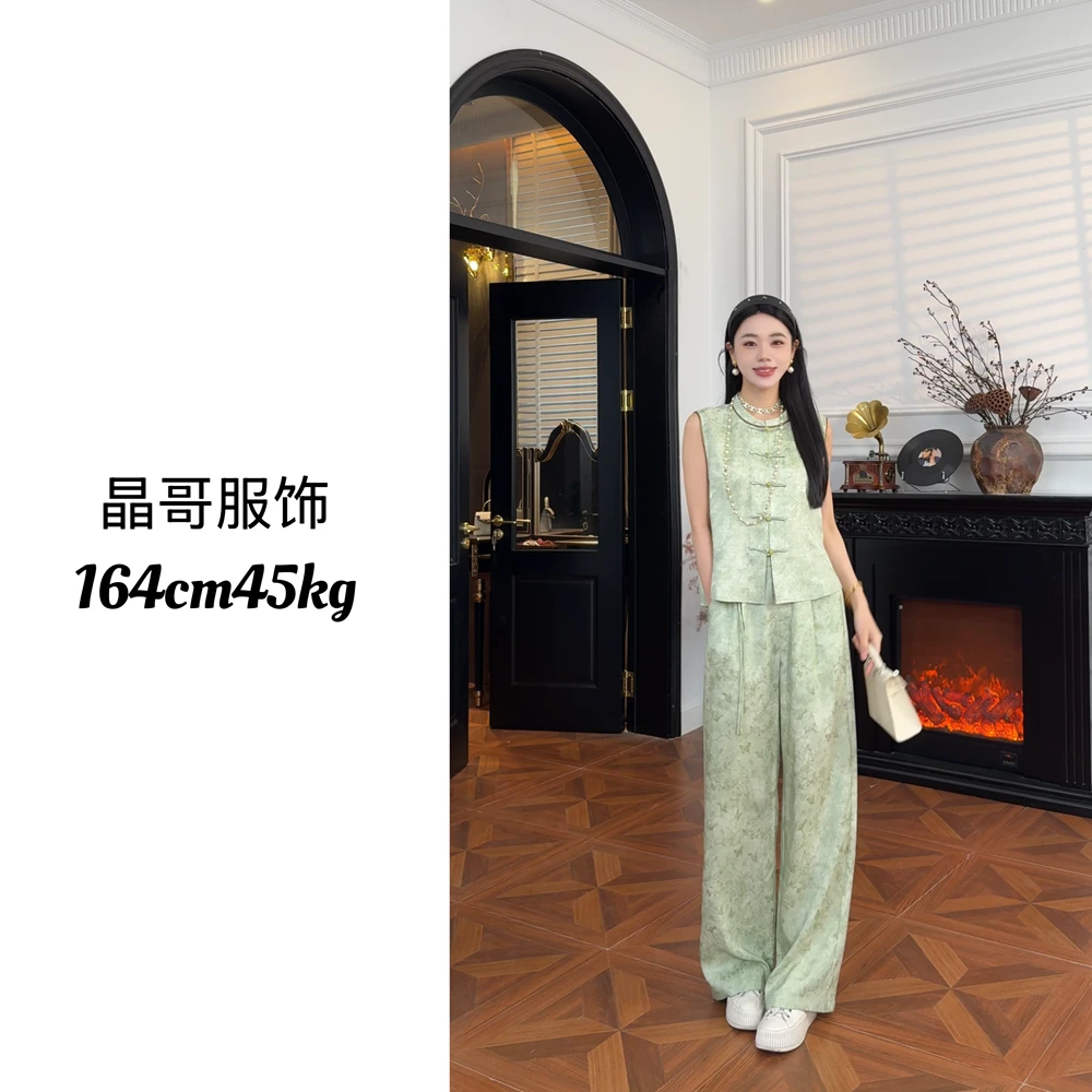 【芳华】新中式气质时尚夏季复古宽松无袖套装