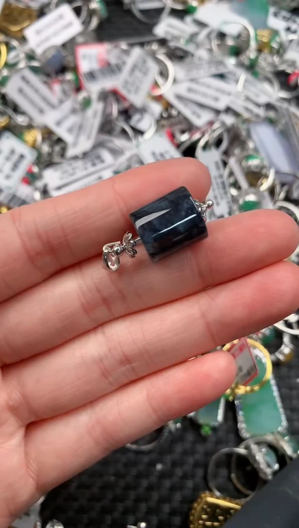 银S925镶嵌戒指翡翠222---7