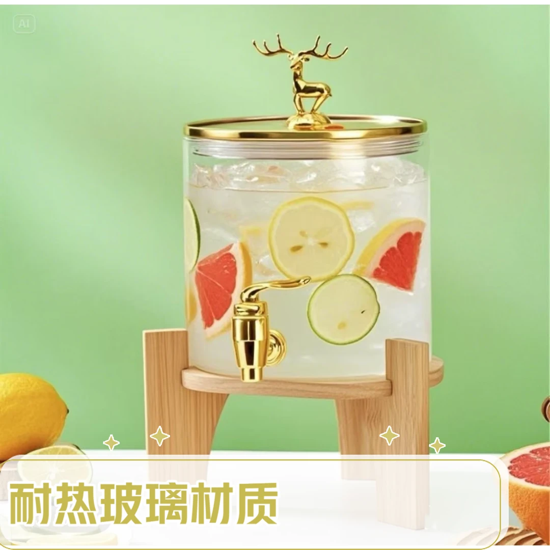 夏日冰饮通昂红大容量果汁桶凉水桶家用果汁罐爆款可乐桶饮料桶