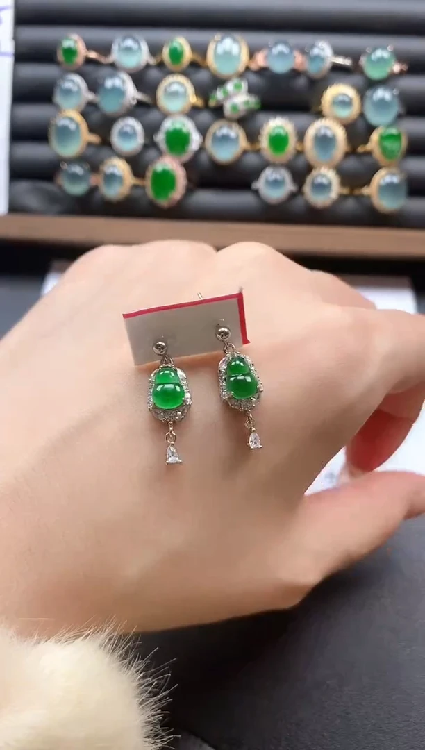 银S925镶嵌戒指翡翠51511