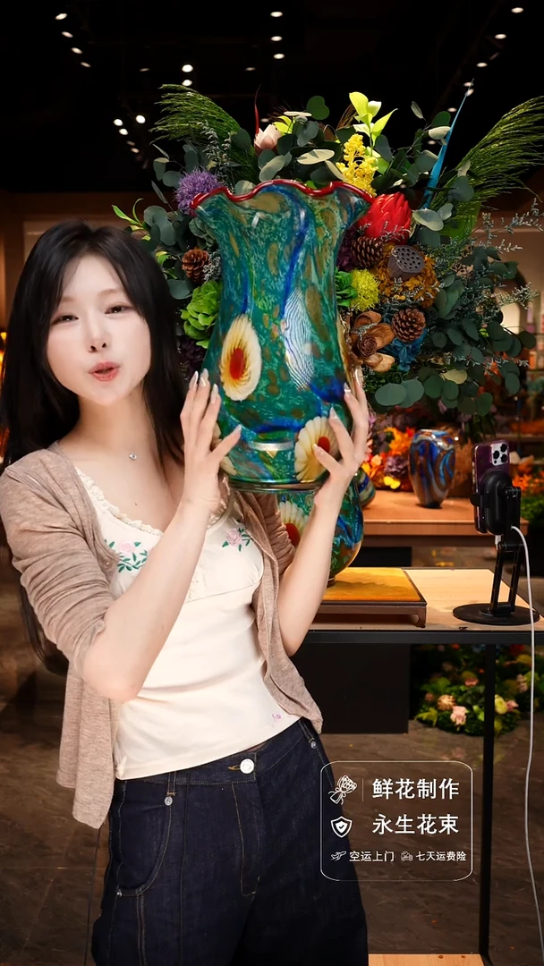 手工艺品琉璃手工花器花束空运包邮送货上门-以图片为准