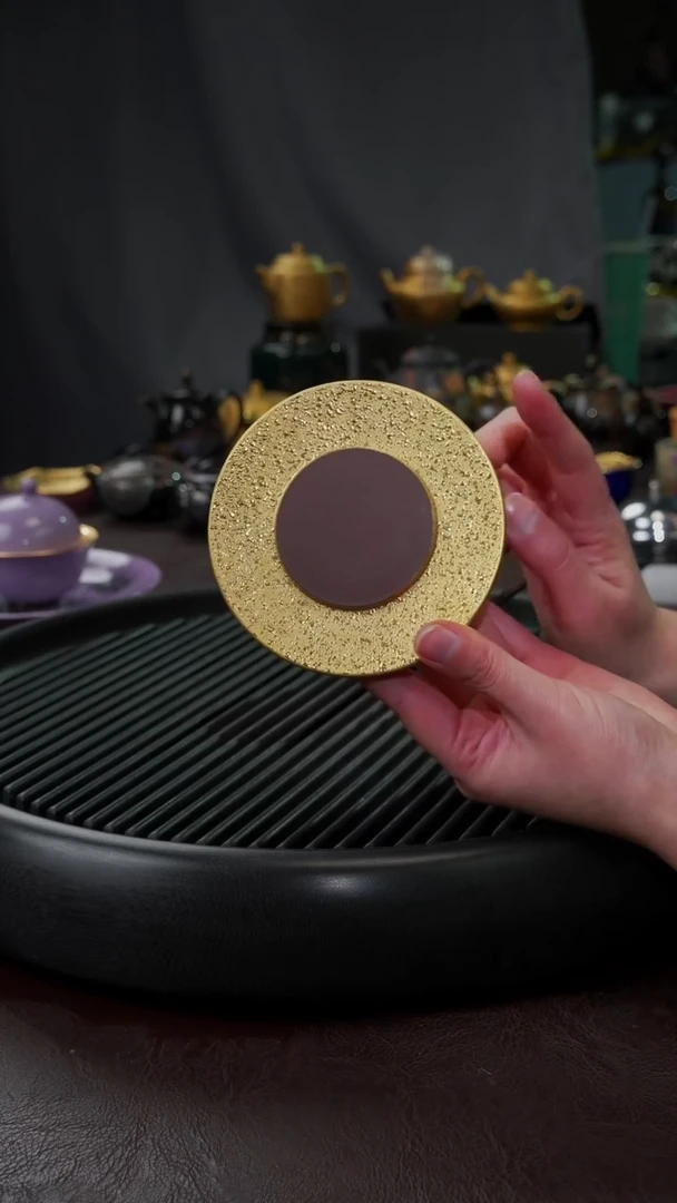 【闪购商品】杯【宜景窑紫砂鎏金】紫泥杯碟