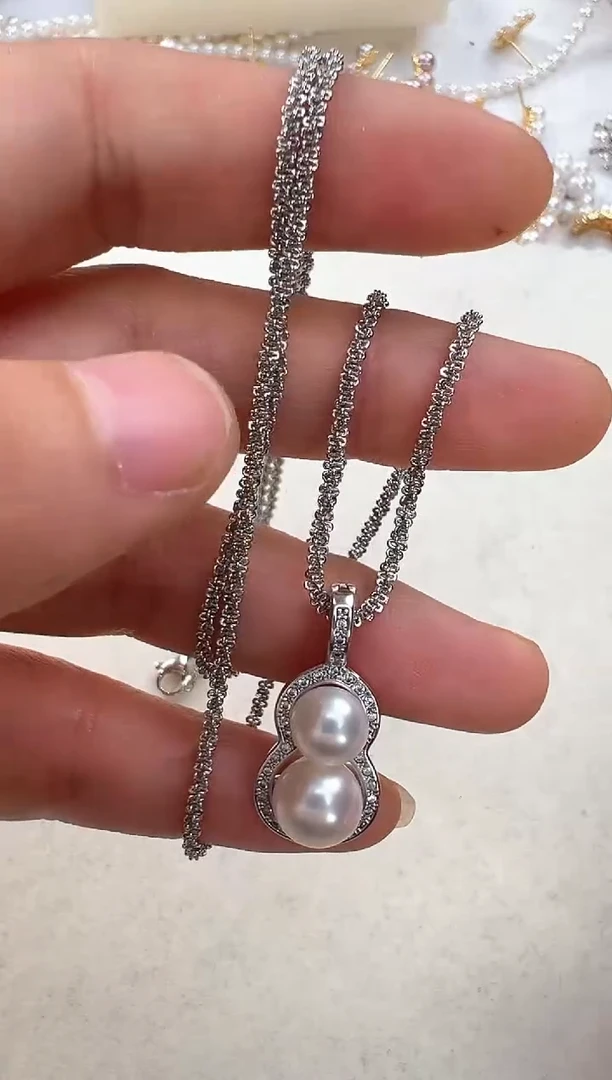 【闪购商品】淡水珍珠颈饰合金双珠葫芦