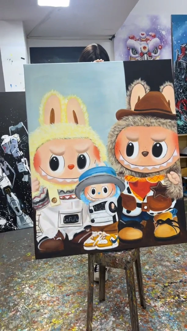 丙烯画珊珊老师拉布布加框