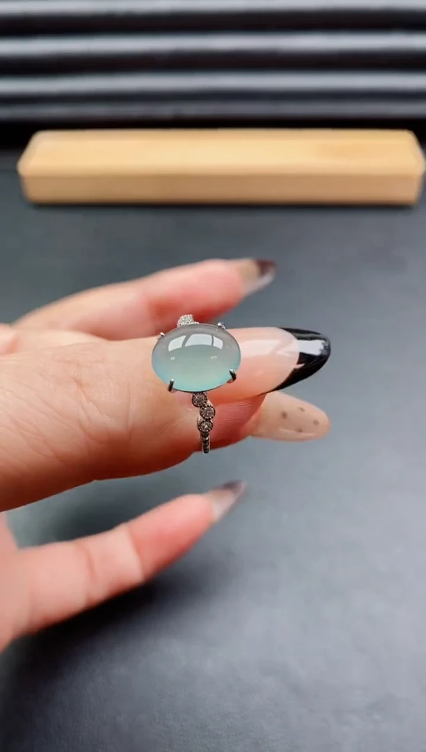 银S925镶嵌戒指翡翠1