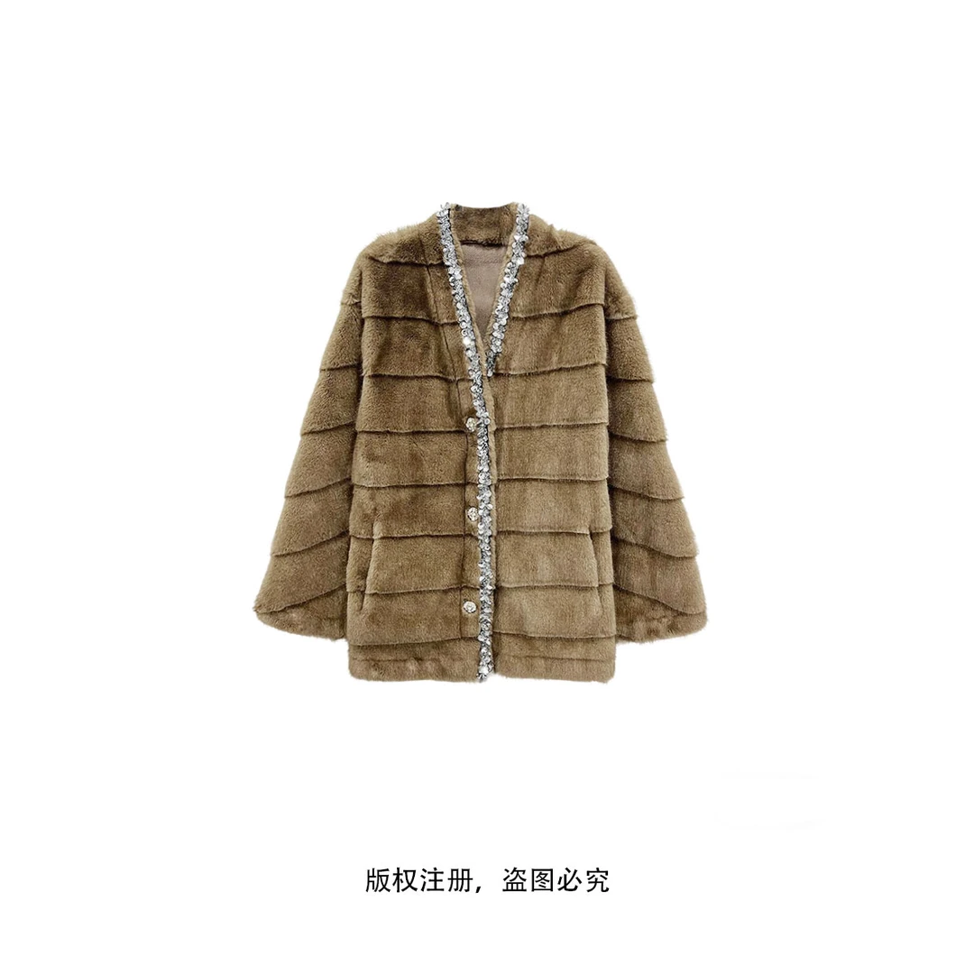 法式轻奢洋气时尚保暖中长款外套女25011157