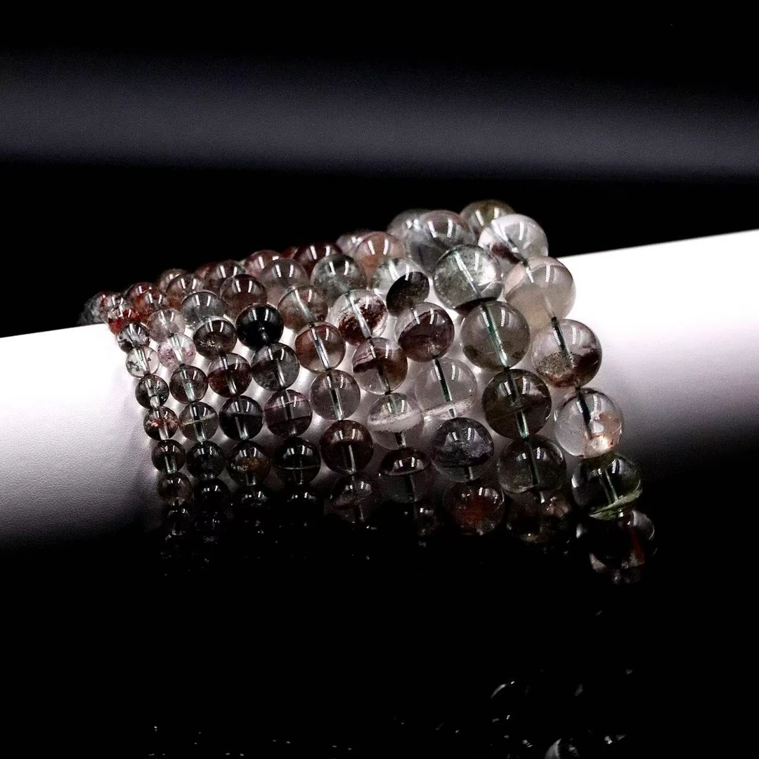 纯天然净透包裹体千层彩幽灵水晶手串C8345-多样性发一