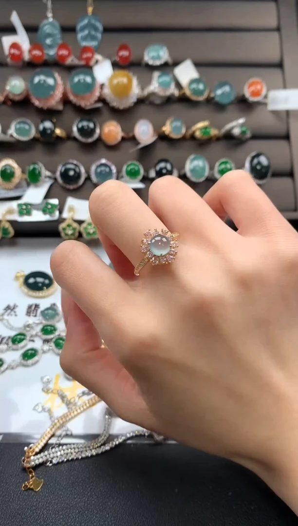 【闪购商品】翡翠戒指银S925镶嵌32131231