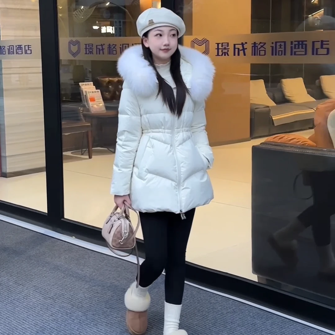 【雪姬】琳琳小个子韩女封神收腰羽绒服90白鸭绒狐狸毛领外套